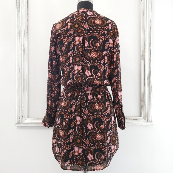 NWOT A.L.C. 70s Silk Sacha Floral Paisley Print Shirt Dress - Picture 13 of 16